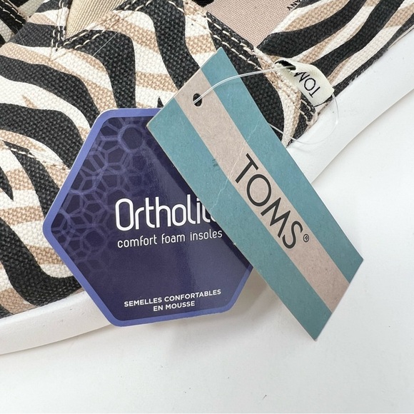 NWT Toms Alpargata Natural Liger Print Slip On Flats Women’s 7.5 Tan Black Ortho - Picture 7 of 9